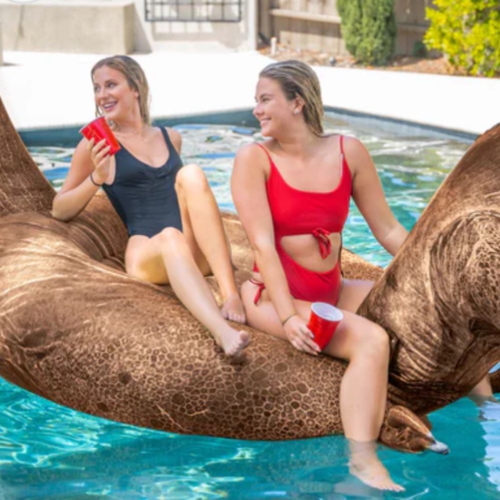 POOL CANDY Gigantic T-Rex Inflatable Beach & Pool Float Raft 120 Inches Long - Picture 3 of 7